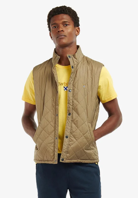 Barbour Crest Quilted Gilet, Military Brown