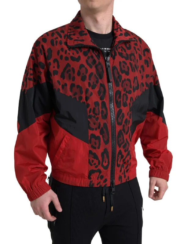 Dolce & Gabbana  Leopard Zip Sweater Men's Jacket