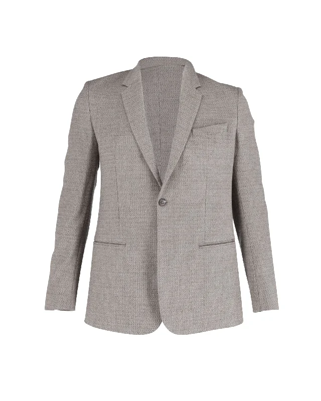 Maison Margiela Single-Breasted Jacket in Grey Wool