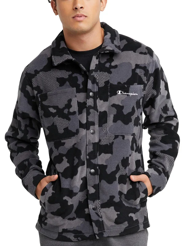 Mens Camouflage Polyester Fleece Jacket