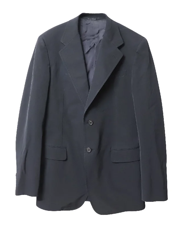 Prada Single-Breasted Jacket in Black Polyester