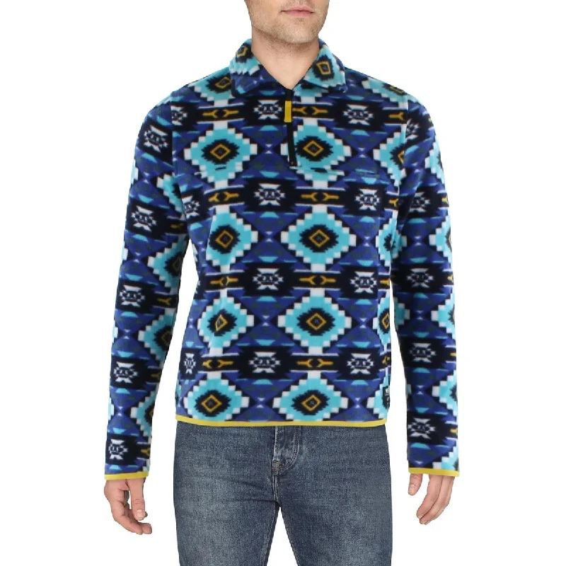 WeSC Mens 1/4 Zip Aztec Print Fleece Jacket