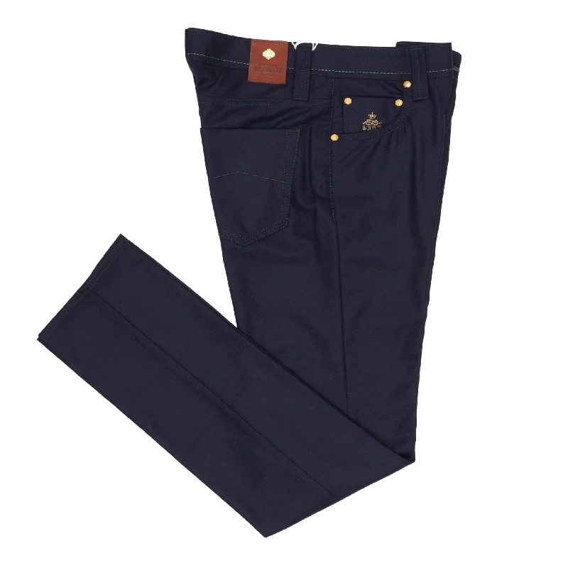 LUIGI BORRELLI Royal Collection L.B.R.C. "Caracciolo-RC" Blue Wool Jeans Pants N