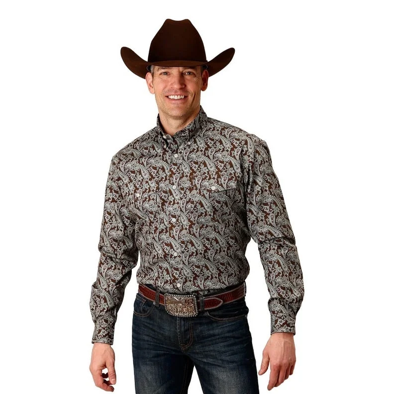 Roper Western Shirt Mens L/S Pinewood Green 03-001-0325-6001 GR