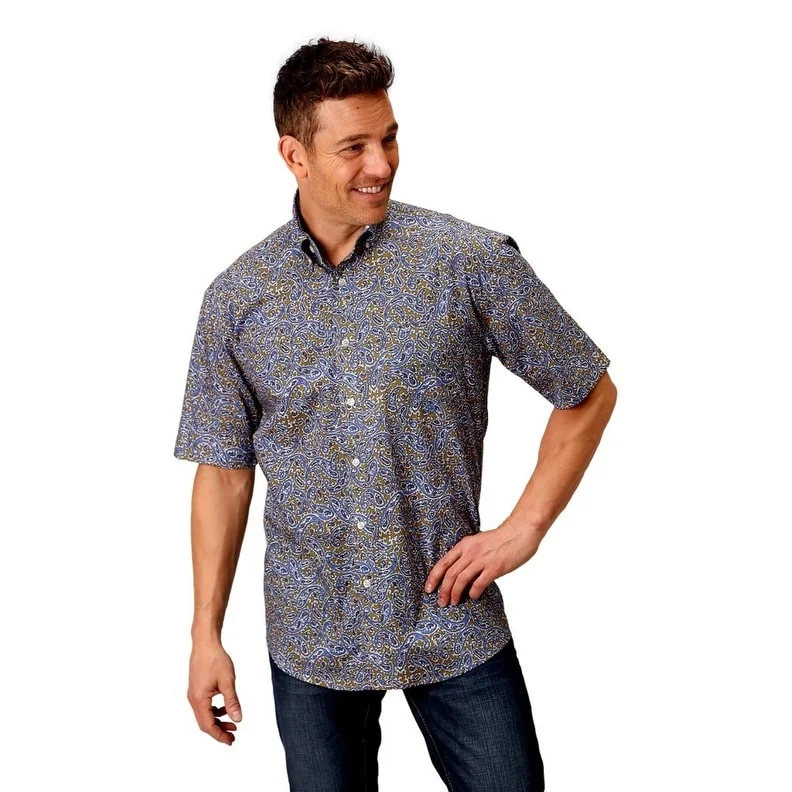 Roper Western Shirt Mens S/S Paisley Brown 03-002-0326-4018 BR