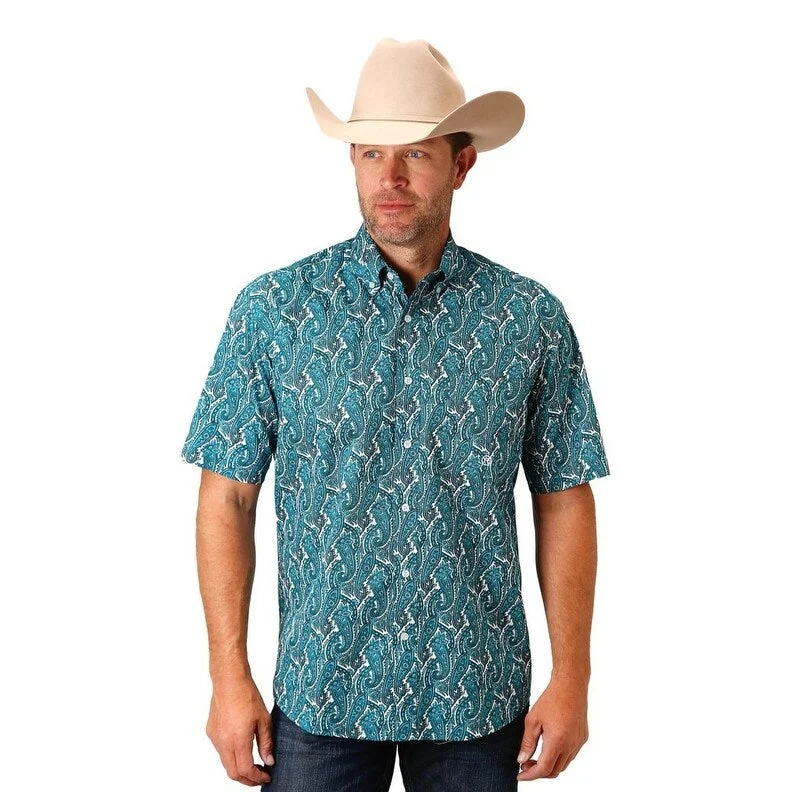 Roper Western Shirt Mens S/S Paisley Print Button 03-002-0326-2016 BU