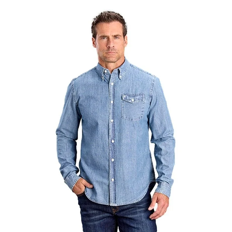 Stetson Western Shirt Mens L/S Denim Button 11-001-0566-0045 BU