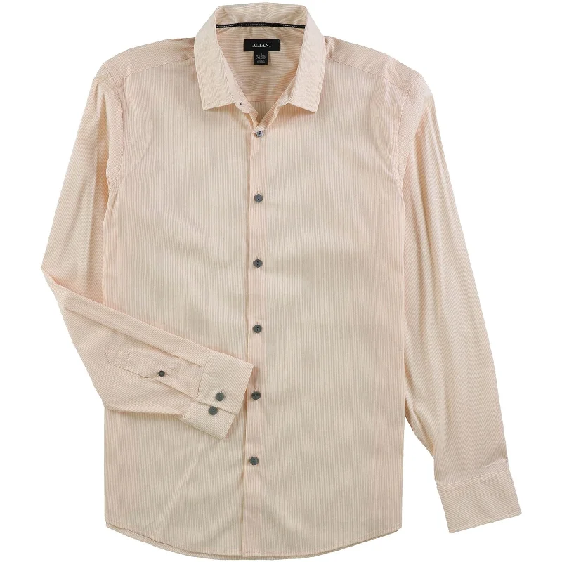 Alfani Mens Striped Button Up Shirt