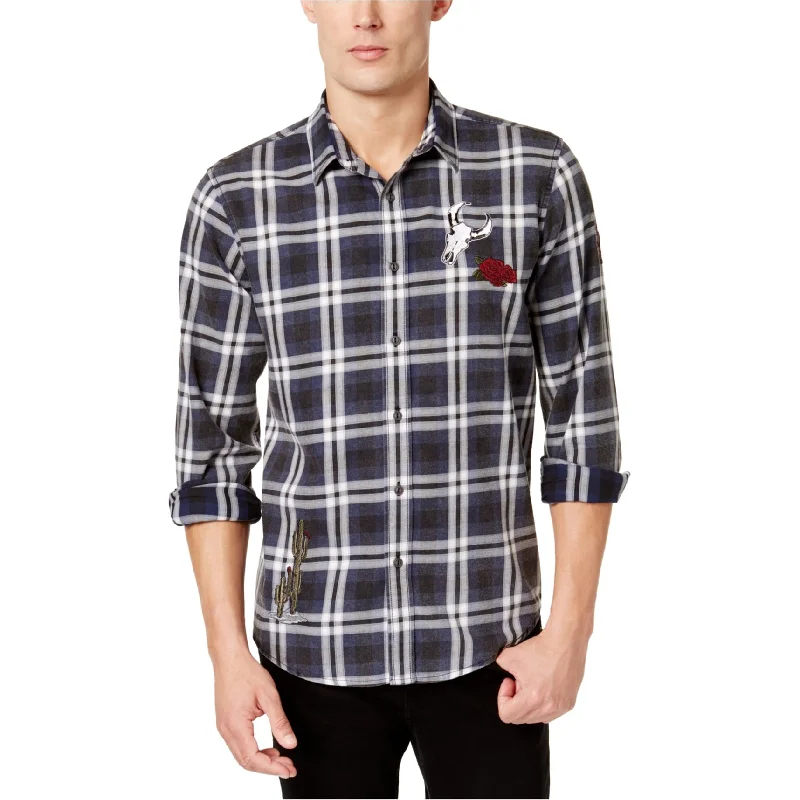 American Rag Mens Ramsay Patched Button Up Shirt