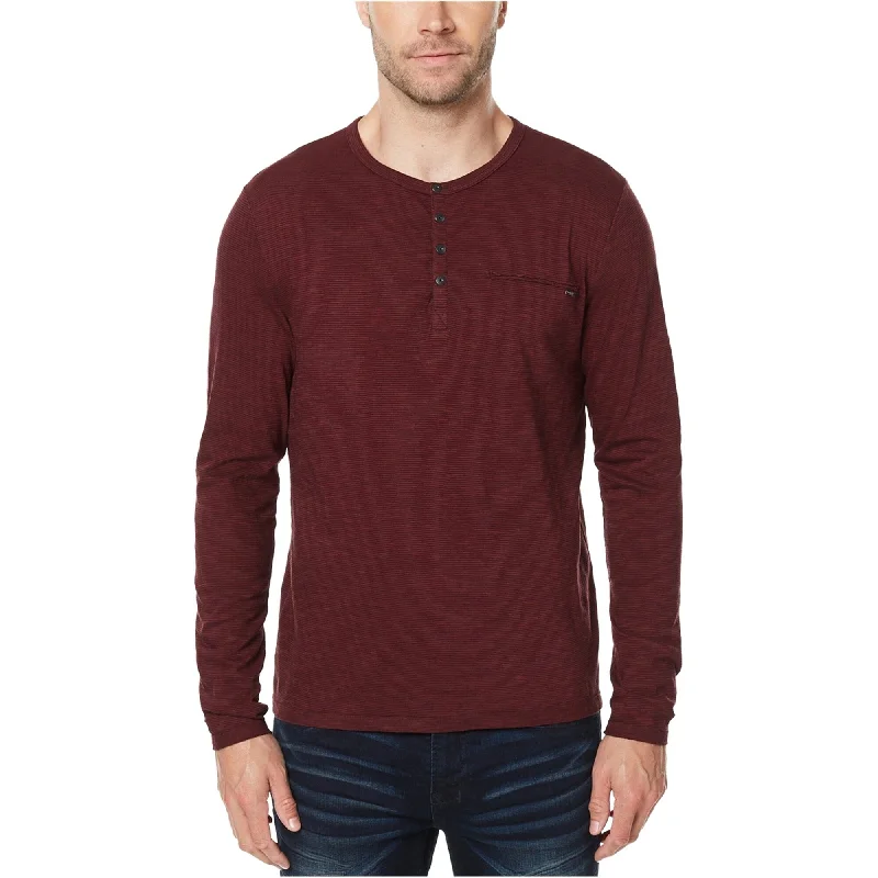 Buffalo David Bitton Mens Katain Henley Shirt, Red, Small