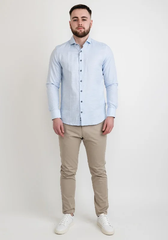 Bugatti 9450 Long Sleeve Shirt, Light Blue