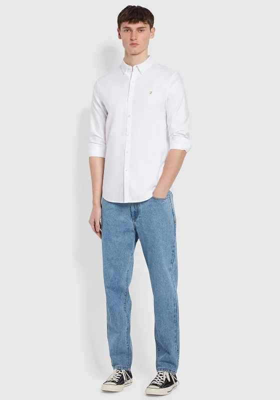 Farah Brewer Slim Fit Oxford Shirt, White