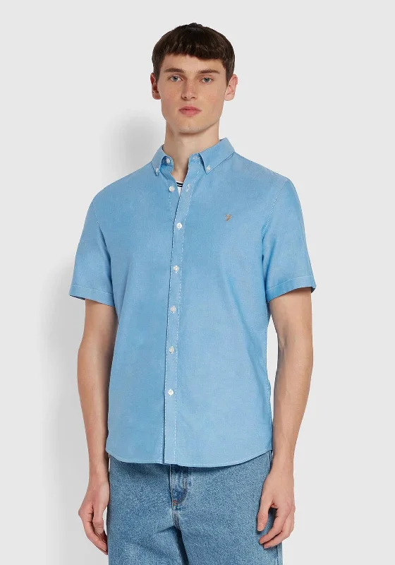 Farah Brewer Slim Fit Shirt, Mid Blue