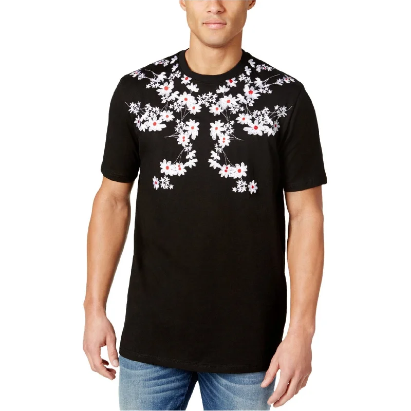 Hudson Mens Embroidered Basic T-Shirt, Black, Small