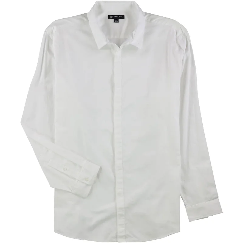 I-N-C Mens Solid Button Up Shirt