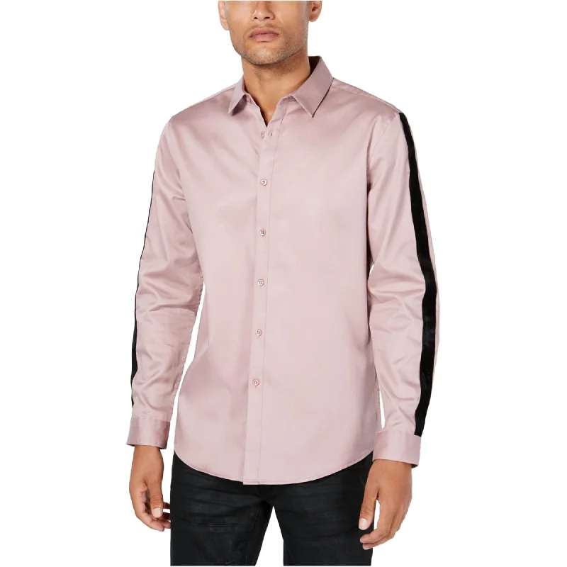 I-N-C Mens Velvet Stripe Button Up Shirt