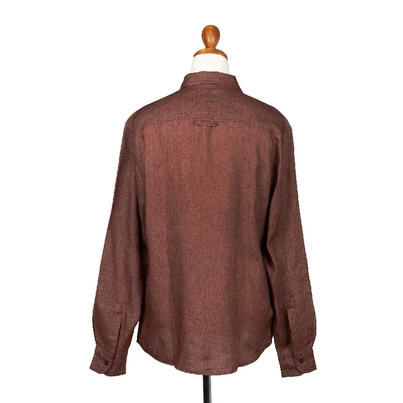 Novica Handmade Wish List In Cocoa Mens Linen Shirt