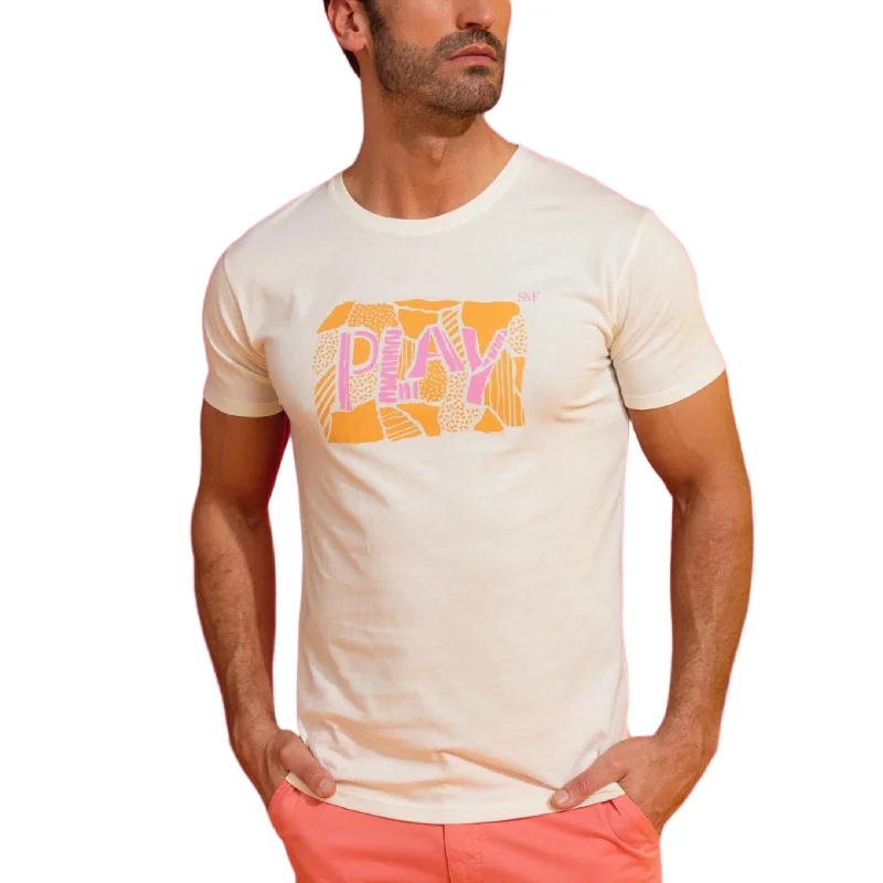 SMF Play slim fit cotton t-shirt pearl