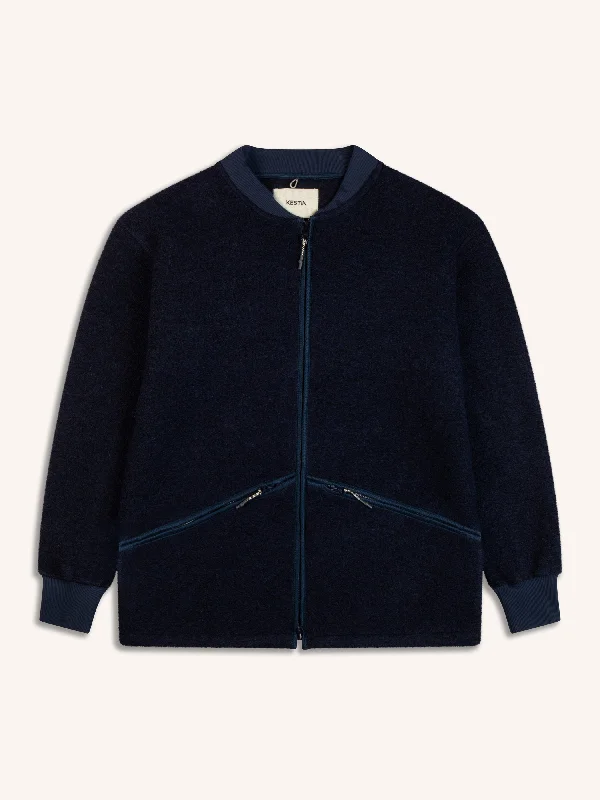 Dreghorn Fleece In Midnight Blue Italian Wool