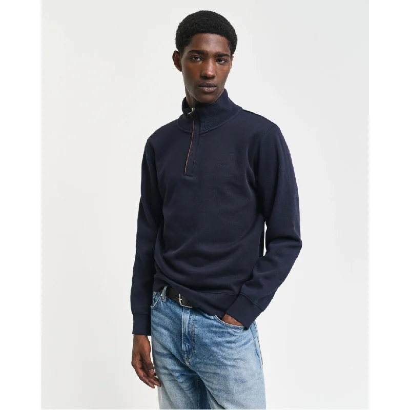 GANT Sacker Rib Half-Zip Sweatshirt Evening Blue 206802