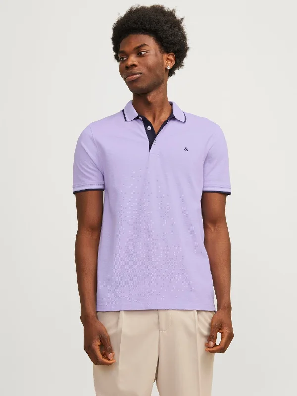 Tipped Polo in Purple