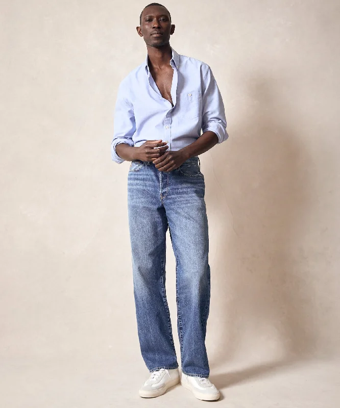 Relaxed Selvedge Jean in Medium Crease Wash