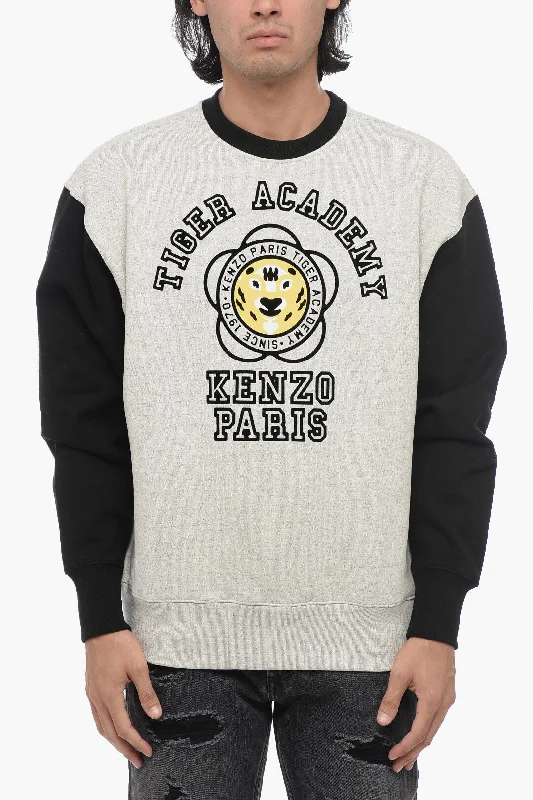 Kenzo Crew Neck TIGER ACADEMY Sweatshirt with Flocked Print