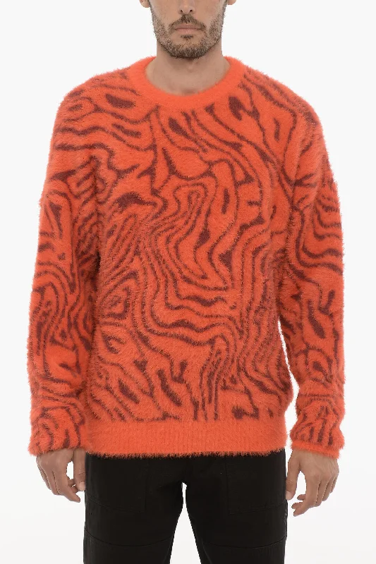 Marcelo Burlon Crew-neck Fluffy Sweater