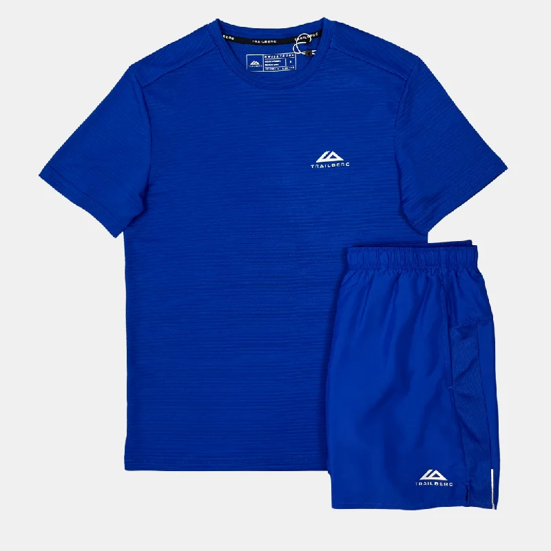 Trailberg Linear T-Shirt / Shorts Set - Cobalt Blue