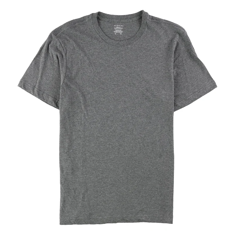 Alfani Mens Solid Basic T-Shirt, Grey, Small