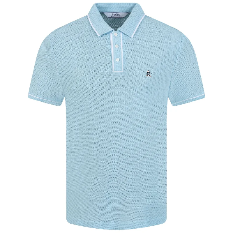 Archive Organic Cotton Earl Mesh Polo Cool Blue - AW23