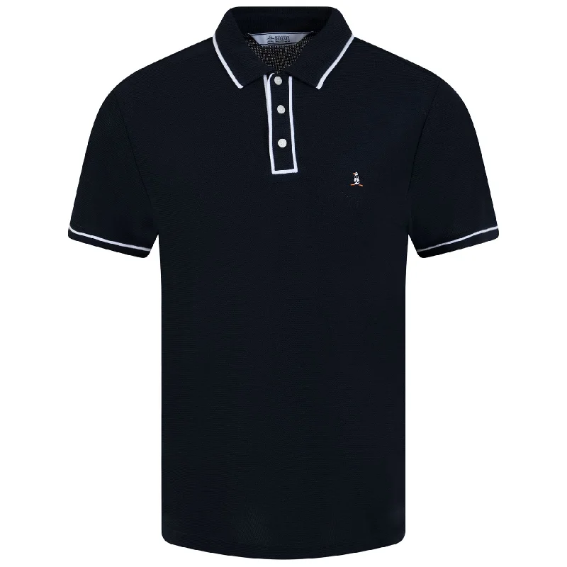 Archive Organic Cotton Earl Mesh Polo Dark Sapphire - SS24