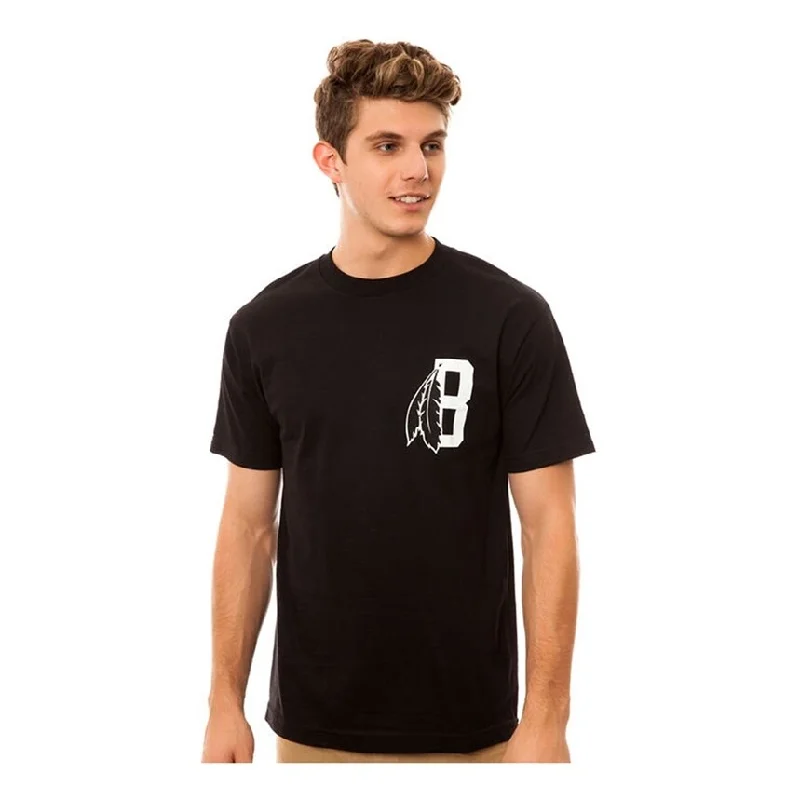 Black Scale Mens The Feather B Logo Graphic T-Shirt, Black, Small