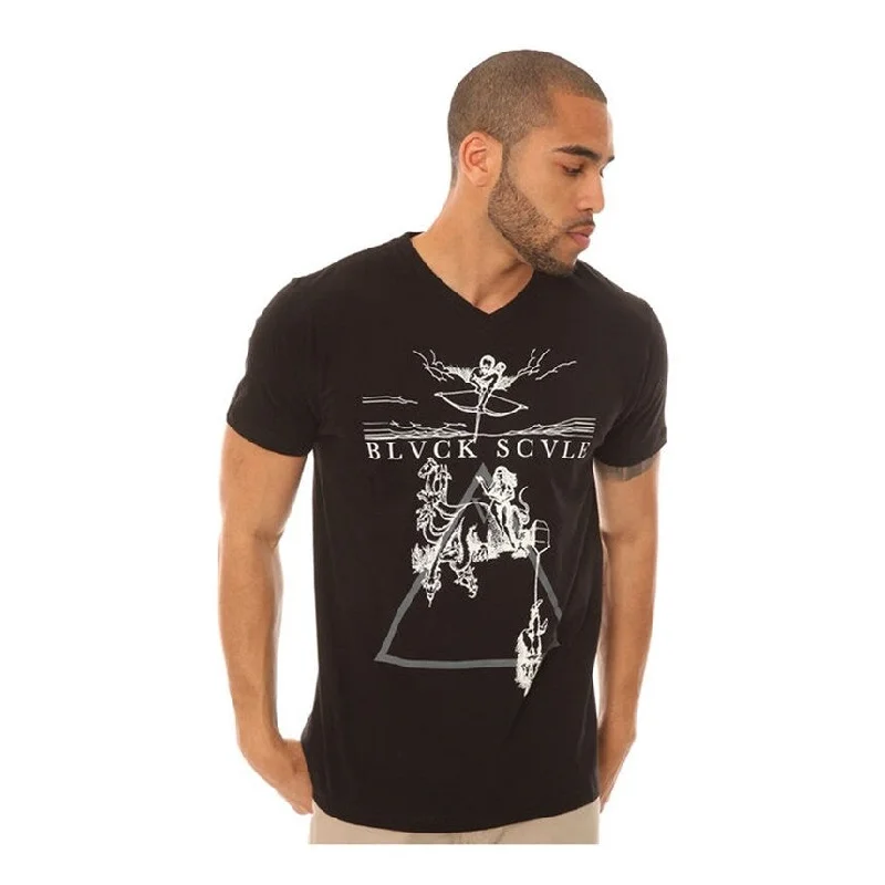 Black Scale Mens The Ninth Gate V Neck Graphic T-Shirt, Black, Small