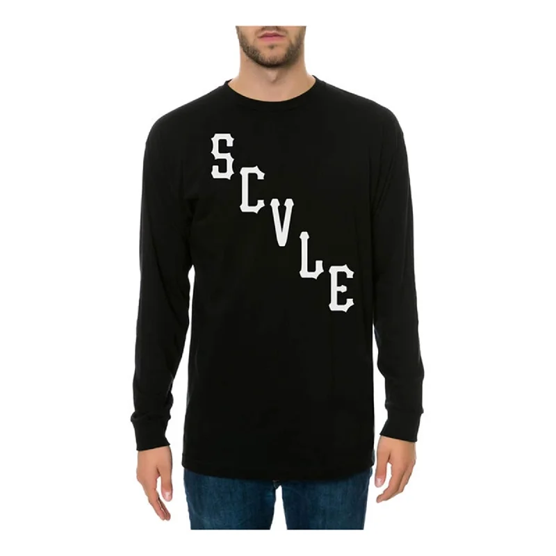 Black Scale Mens The Scvle Logo Ls Graphic T-Shirt