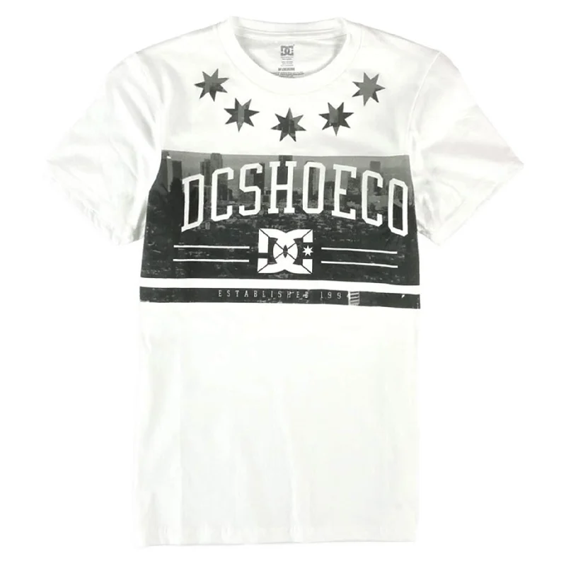 DC Mens Fade Logo Graphic T-Shirt, White, Small