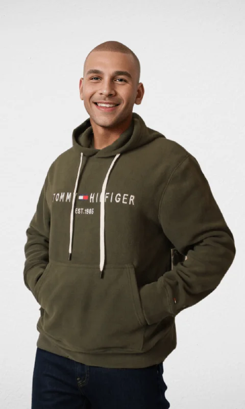 Fleece Men TH Hoodie - Olive Green