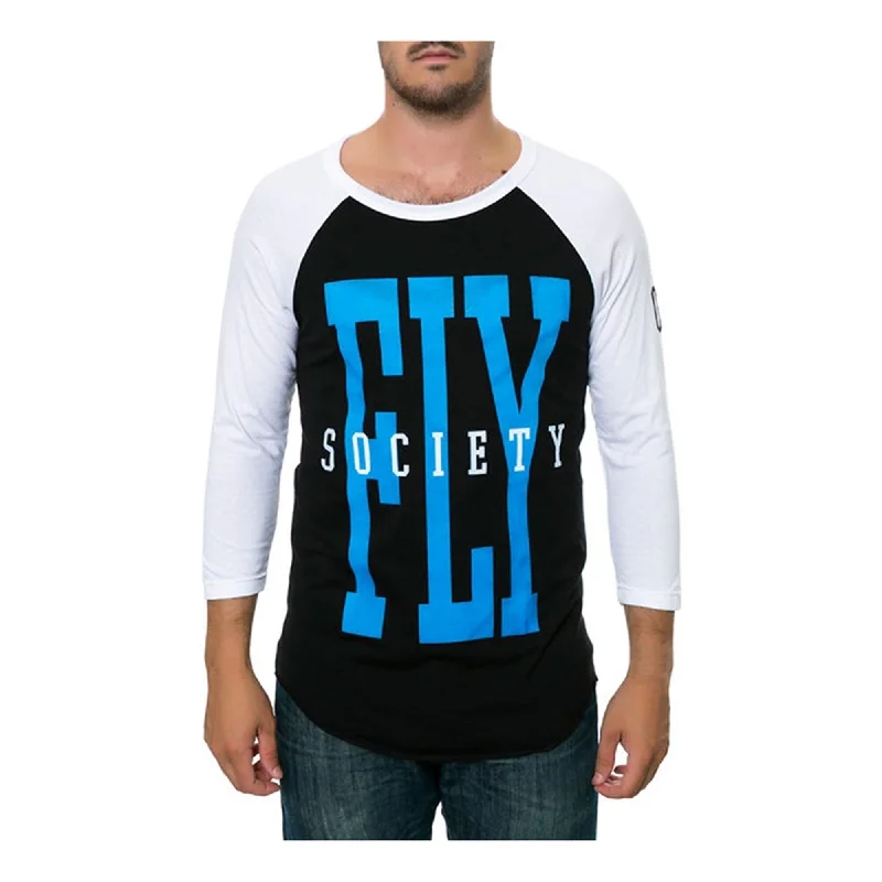 Fly Society Mens The 3Rd Base Raglan Graphic T-Shirt