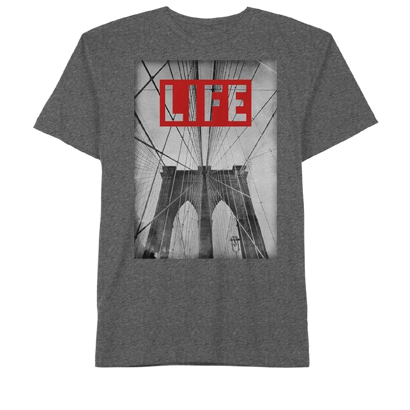 Hybrid Mens Life Graphic T-Shirt, Grey, Large