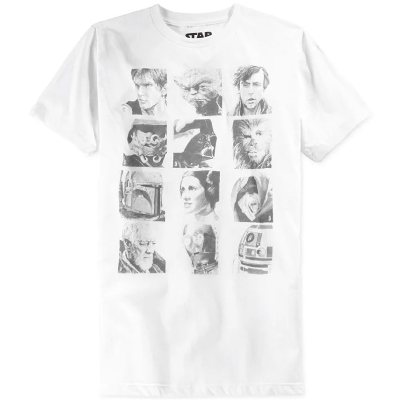 Jem Mens Pencil Wars Graphic T-Shirt, White, Small