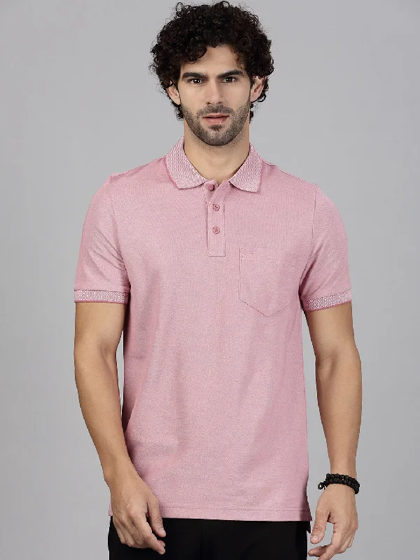 Mens Expert Polo Tshirt with Pocket Heather Rose EP44