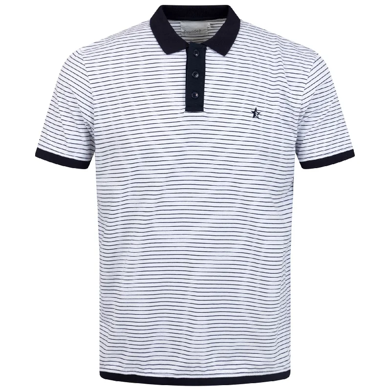 Play Well Polo Off White/Dark Navy PinStripe - AW24