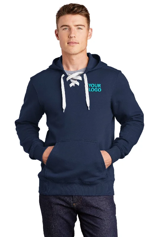 Sport-Tek Lace Up Pullover Custom Hooded Sweatshirts, True Navy