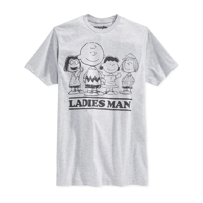 We Love Fine Mens Ladies Man Graphic T-Shirt, Grey, Small